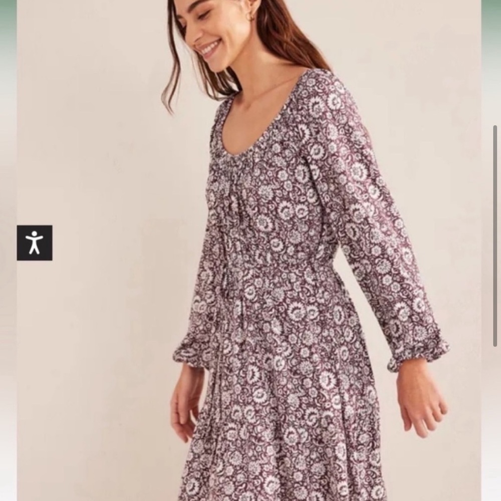 Boden Scooped Tiered Jersey Mini Dress 10L